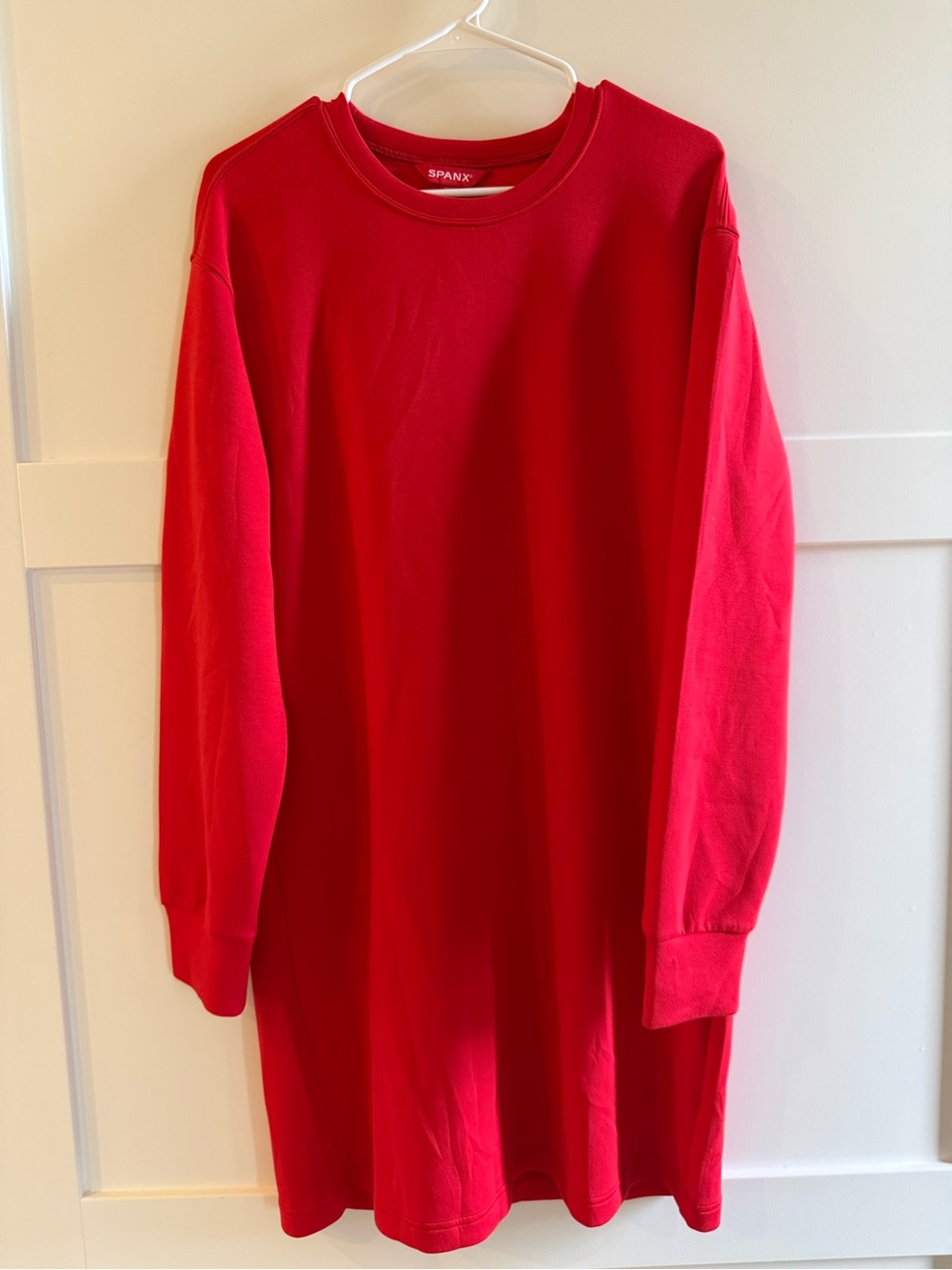 SPANX Long Sleeve Sweater Dress Red Size Large NWT